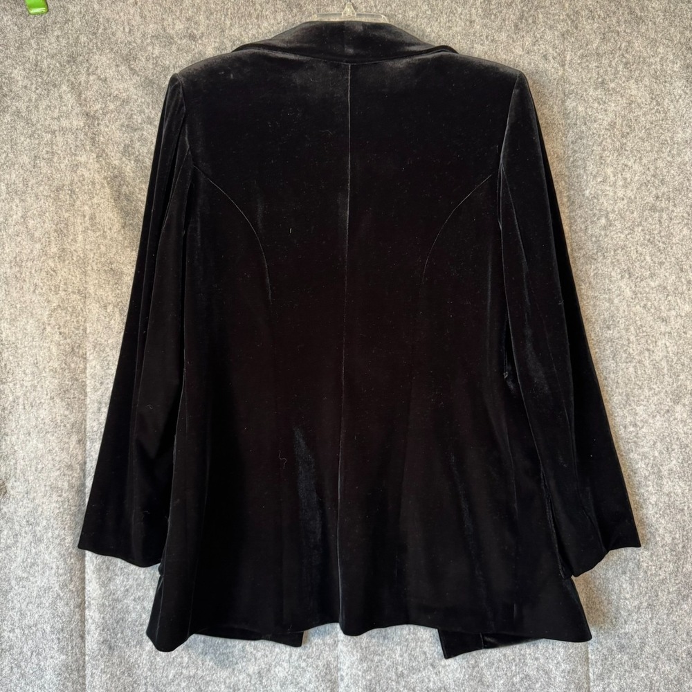 Vintage Catalyst Velvet Blazer Womens 12 Black Dark Academia Goth Minimalist USA - Picture 2 of 10